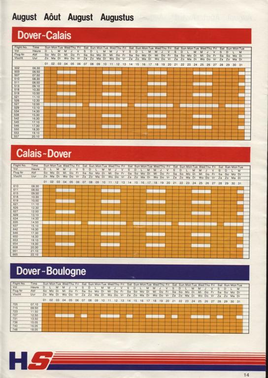 The Hoverspeed 1982 brochure, including timetables - August timetables (credit: Steven Charlesworth).